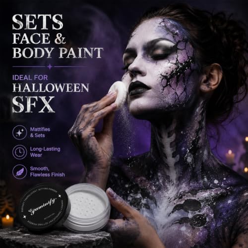 Translucent Talc-Free Setting Powder with Sifter - Long-Lasting Matte Finish for Face & Body Makeup