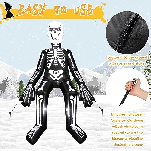 Halloween Inflatable Archway with LED Lights and Skeleton - 11.8 ft, Variation of Skeleton