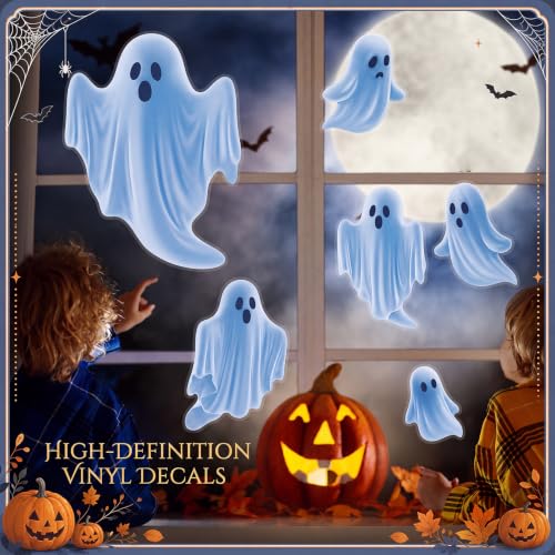 Halloween Ghost Window Clings - Spooky White Decor for Home & Office