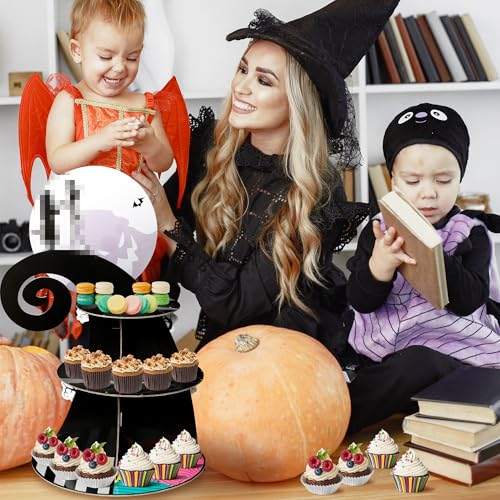 3-Tier Cardboard Cake Stand Tower for Halloween Christmas Birthday Party