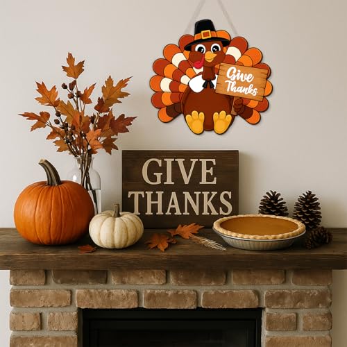 Thanksgiving Turkey Door Wreath Sign - Fall Harvest Front Door Decor