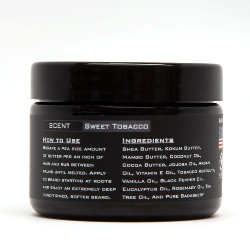 Badass Beard Care Beard Butter For Men - THE OUTLAW, 3 oz - Made of Natural Ingrediens for Healthy, Soften and Itchness Free Beard and Mustache