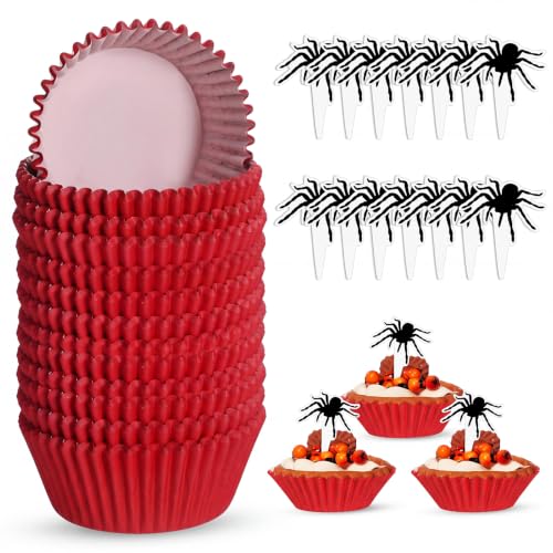 Vesici Spider Web Cupcake Liners and Toppers Set - Halloween Baking Supplies
