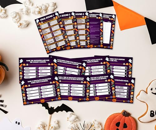 Halloween Feud Game Cards Hunting House Edition for Parties - 12 Pack