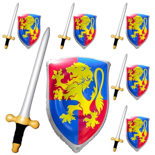 12 Pcs Medieval Knight Inflatable Sword and Shield Set - Prince Party Favors, Cosplay Accessories – Variation of THIS listing