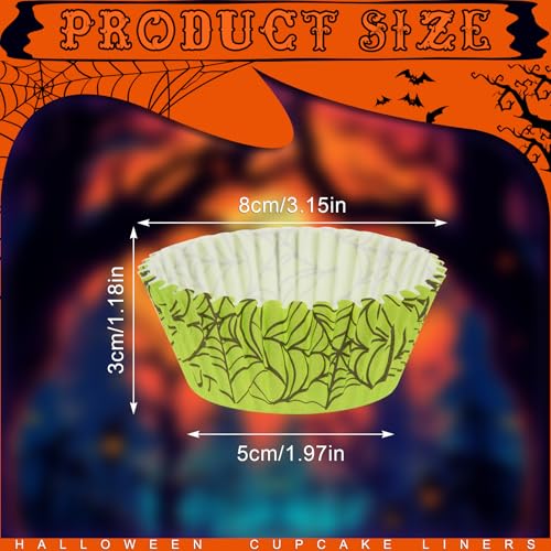 Halloween Pack of 600 Cupcake Liners - Disposables with 12 Styles for Party & Baking