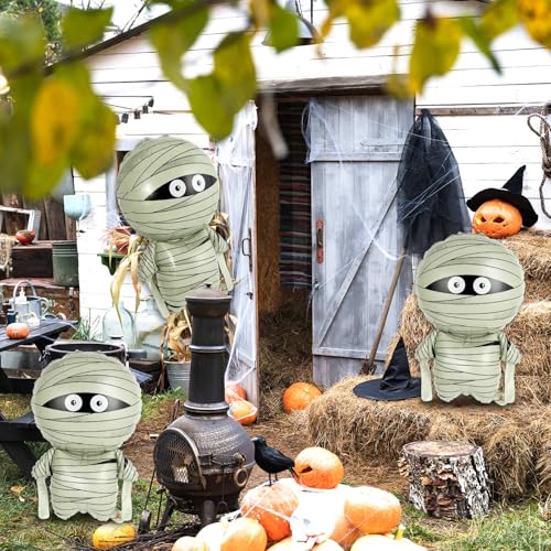 Large Mummy Foil Balloons Halloween Party Decorations - 6 Pack