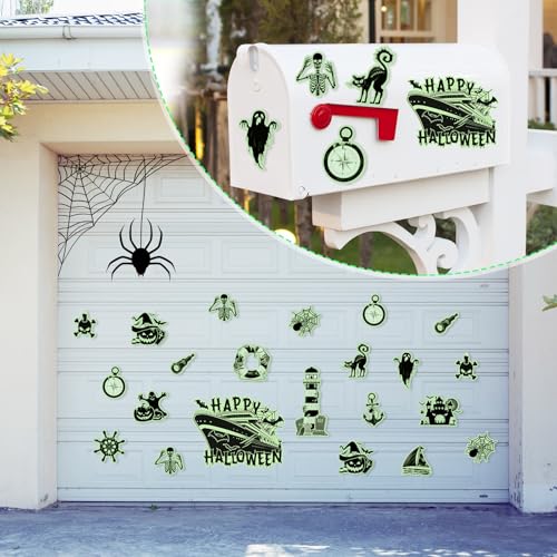 Halloween Cruise Door Magnets 16 Pcs Glow Decorations Scary & Bright Variations