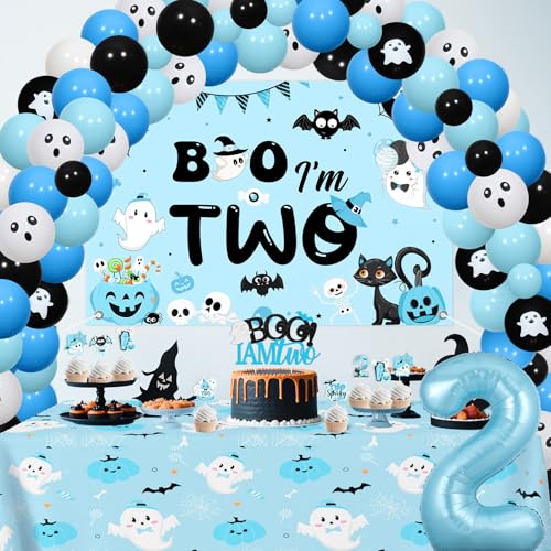 Halloween Birthday Balloon Arch Kit for 2-Year-Old Boy Party Decorations
