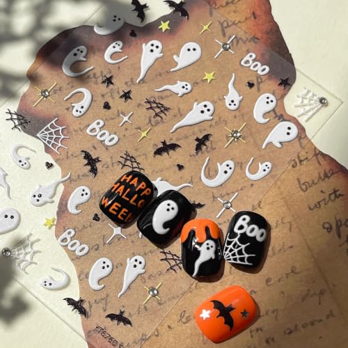 Halloween Ghost Nail Stickers Set - Diamonds Stars Ghost Variation