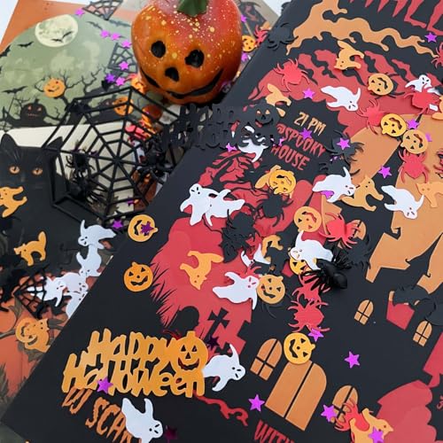Halloween Glitter Confetti - Spooky Shapes & Metallic Colors - Happy Halloween Variation