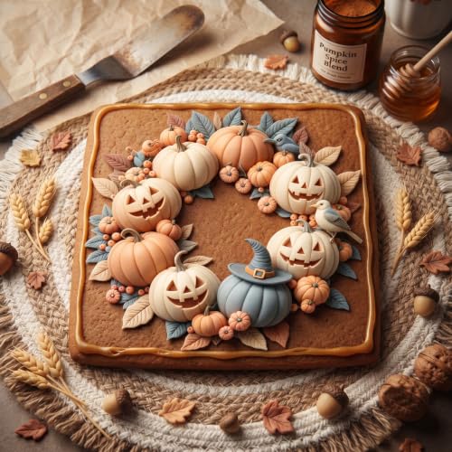 Halloween Pumpkin Wreath Silicone Mold with Variation M - Fall Decor