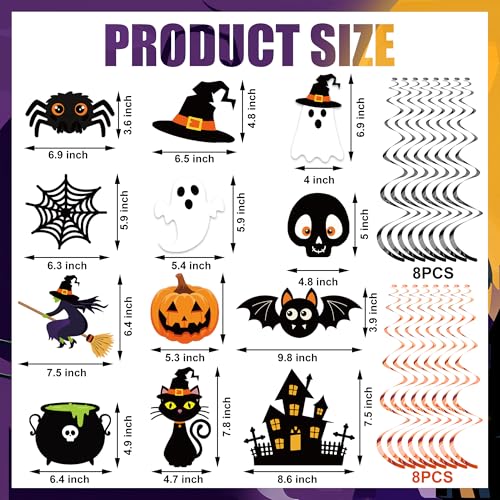 Halloween Party Decorations Banner & Hanging Swirls - Ghost Pumpkin Witches