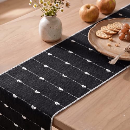Rustic Cotton Woven Table Runner 12x48 Inch - Farmhouse Halloween Decor