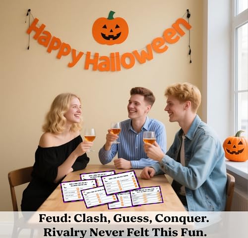Halloween Feud Game Spider and Bat Variation for Adults & Family Fun