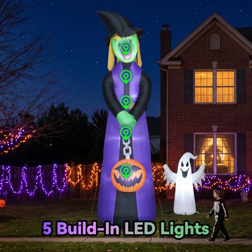 15FT Halloween Inflatable Witch with Pumpkin Lantern - Outdoor Yard Decor - Variation of This Listing
