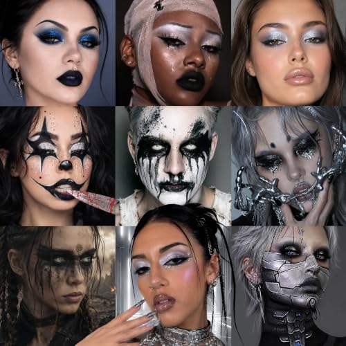 Goth Smokey Eyeshadow Palette - Black, Grey, Silver, Glitter & Matte Shades - Variation of THIS listing