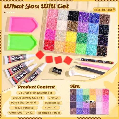 Bedazzling Rhinestone Kit with 36,000 Gems & Adhesives for Crafts