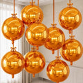 Orange 22-Inch Round Foil Balloons - Set of 9 Large 4D Party Decor