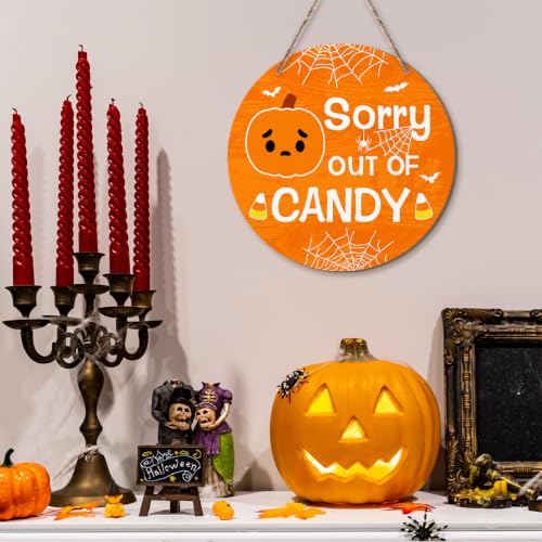 Reversible Halloween Please Take One/Out of Candy Sign - Door Decor for Home & Porch - Variation 01