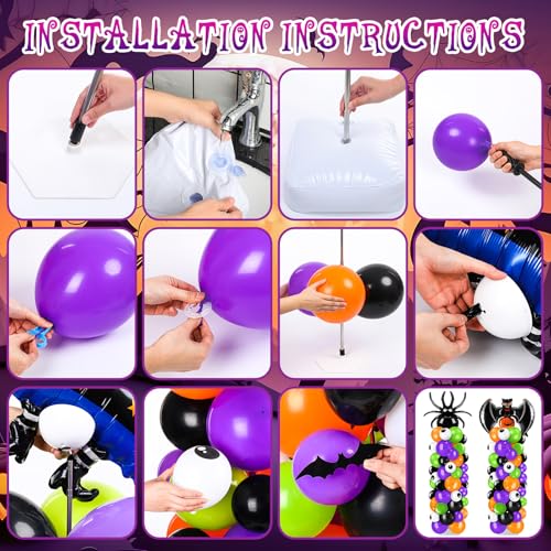 Halloween Balloon Column Kit with Bat and Spider Variations - Party Decorations