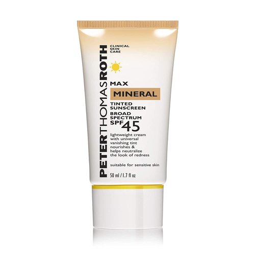 Peter Thomas Roth | Max Mineral Tinted Sunscreen SPF 45 | Water-Resistant Tinted Moisturizer for Sensitive Skin, 1.7 Fl Oz