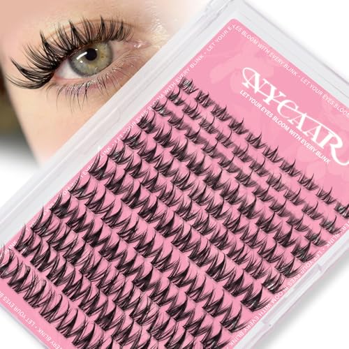 Natural Look D Curl Lash Clusters 144pcs Spiky Wispy Eyelash Extensions Variation of D-8-18MIX