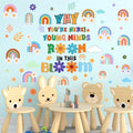 Positive Quotes Wall Decals - Colorful Rainbow Flower Stickers for Kids - Inspirational Wall Art - Lamkidle Variation