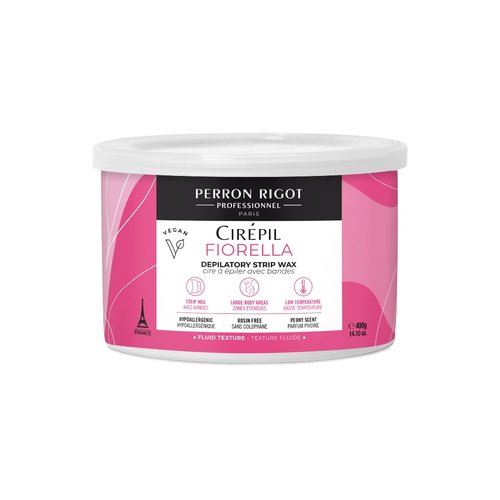 Cirepil - Fiorella - 400g / 14.11 oz Soft Wax Tin - Fresh Peony Scent & Rosin-Free Formula - Beginner-Friendly Strip Wax for Face & Body - Low Temp Refill Tin, Strips Needed