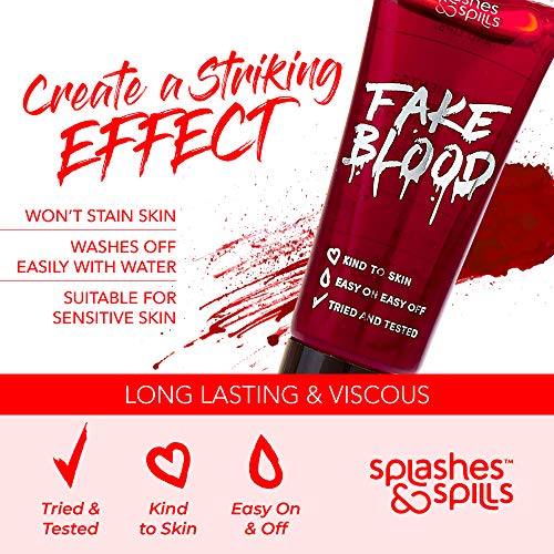 Fake Blood for Face & Body - 30ml Pretend Costume Makeup - Safe, Realistic Blood Effect