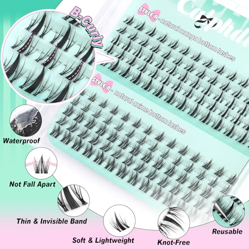 I-Fairy 2 Styles Bottom Lash Clusters Natural & Manga Eyelash Extensions - 140pcs