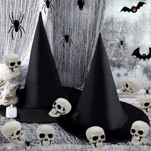 24 Mini Plastic Skull Heads for Halloween Decorations - 2.4 Inch Set of Spooky Skeletons