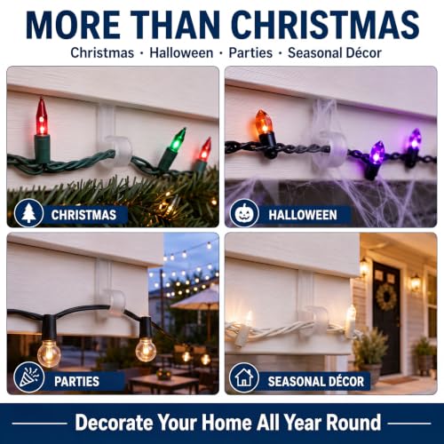 200 Pcs Vinyl Siding Hooks for Christmas Lights – Weatherproof Siding Clips with Variation 200