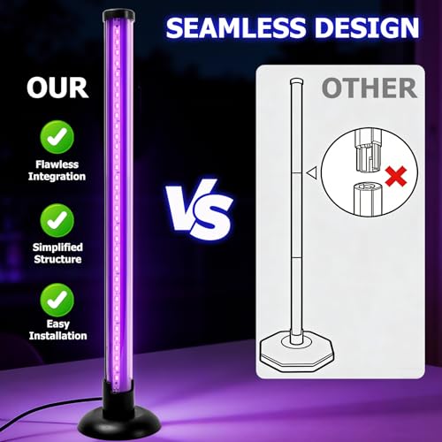 15W Desktop Black Light with Stand - 385–400nm UV LED for Party & Decoration