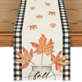 13x90 Inch Buffalo Plaid Fall Table Runner - Beige, Autumn Home Decor