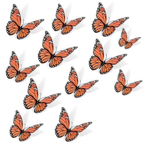 Monarch Butterfly Decorations Set - 36 PVC Lifelike Holiday & Dia De Los Muertos Decor