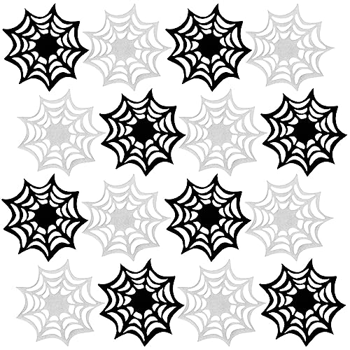 Felt Halloween Coasters 16 Pack Spider Web Design Non-Slip Heat-Resistant Table Mats