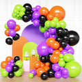 Halloween Balloons Arch Kit - Black, Orange, Purple, Green - 124pcs