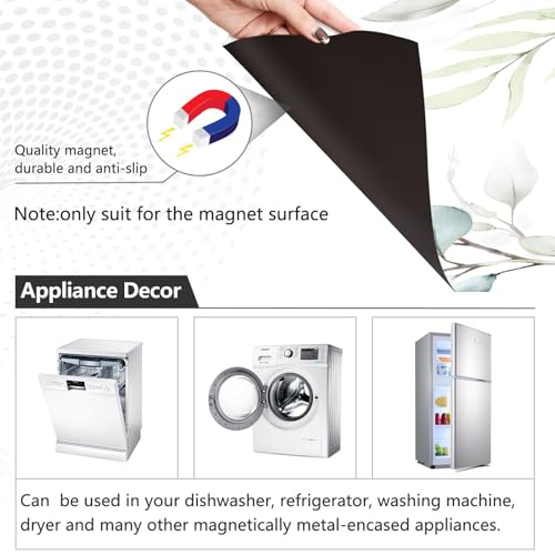 Eucalyptus Leaves Refrigerator Magnet Cover Sticker 23x26 in - Decorative Dishwasher Panel