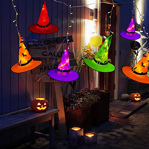 Halloween Witch Hat String Lights - 8 Glowing Decor & Accessories