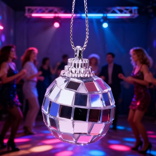 Mini Disco Balls Set with Hanging String - 200 Pieces 1.2 Inch + 5 Bonus 1.6 Inch Mirror Balls for Party Decorations