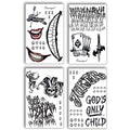 Halloween Joker Temporary Tattoos 4 Sheets Waterproof Face & Body Decals - Normal