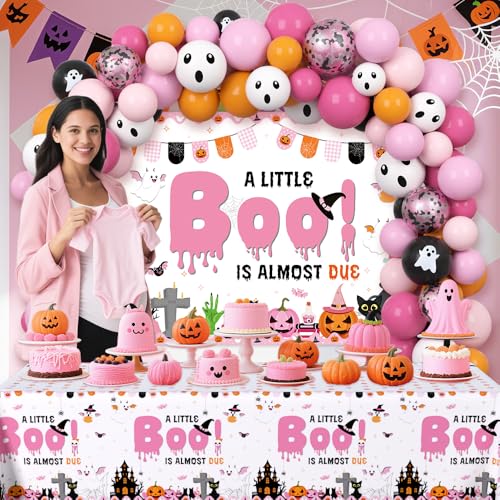 Halloween Baby Shower Balloon Arch Kit Pink Boo Decorations Party Supplies