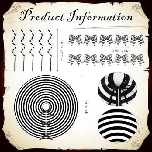 Black & White Christmas Tree Decorations Set - 36 Pcs Holiday Ornaments Kit with Garland & Skirt