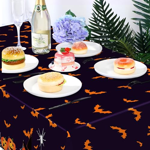 Halloween Plastic Tablecloths 54x87 Inches - Spooky Pumpkin Ghost Design, Pack of 2