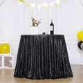90-Inch Black Sequin Round Tablecloth for Halloween Party & Events - Poise3EHome
