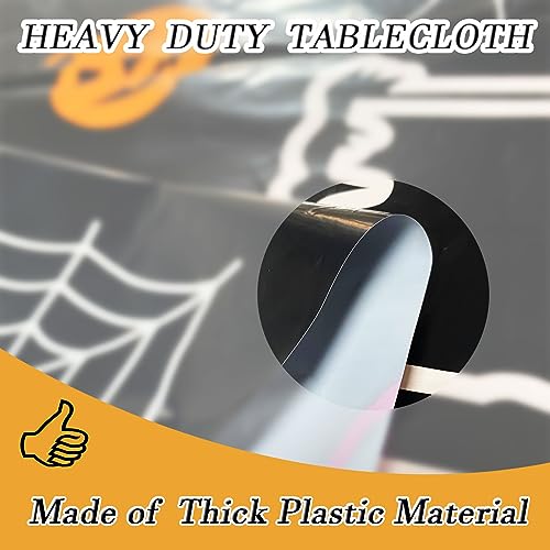 Halloween Spider Web Tablecloth Pack - 54 x 72 Inch Plastic Rectangles for Party Decor