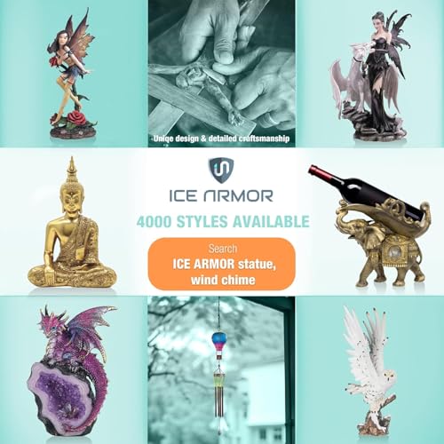Hand Painted Witch Figurine Statue with Crystal, 11-Inch Home Decor Sculpture