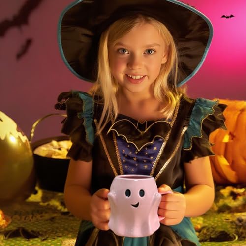 Halloween Ghost Mug 3D Cute Ghostface Ceramic Coffee Cup - Pink