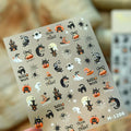 Halloween Ghost Spider Nail Stickers - Self-Adhesive Pumpkin & Black Cat Decals, Variation 2